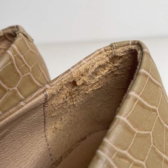 Anthropologie Hadley embossed leather Block-Heeled Loafers in Honey / size 9 - Picture 12 of 13